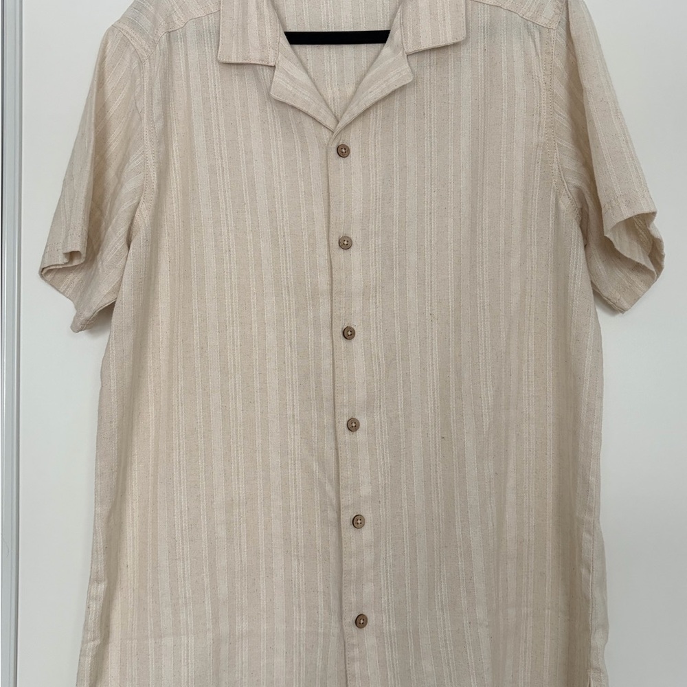 Burnside Men's Tan Short Sleeve Button Down Shirt